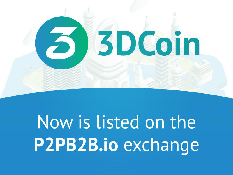 3DCOIN IS NOW LISTED ON THE P2PB2B EXCHANGE