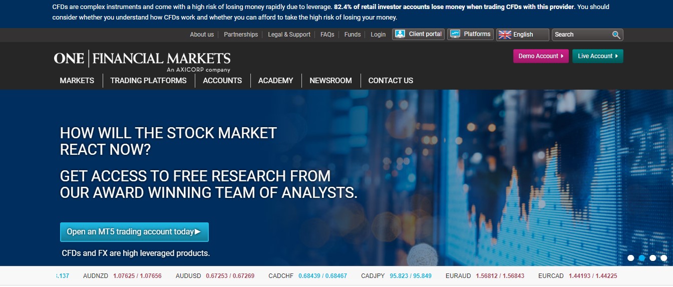 One Financial Markets website