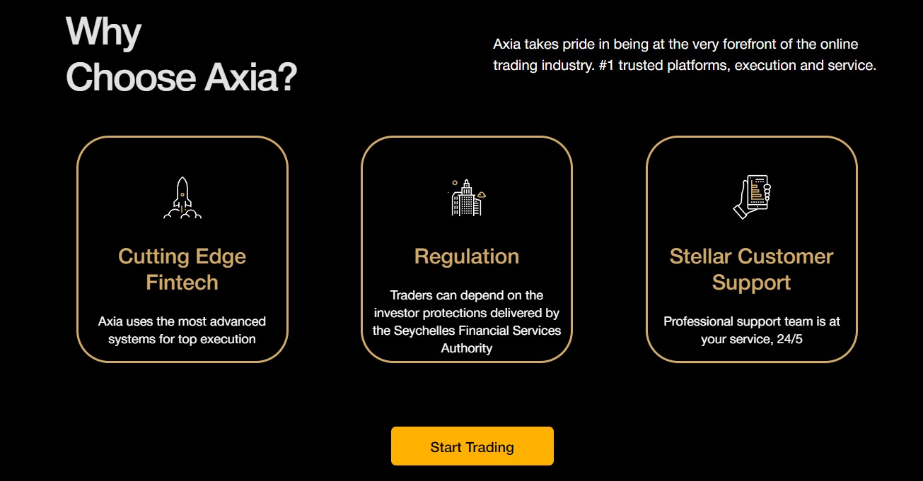 Axia main trading benefits of Axia