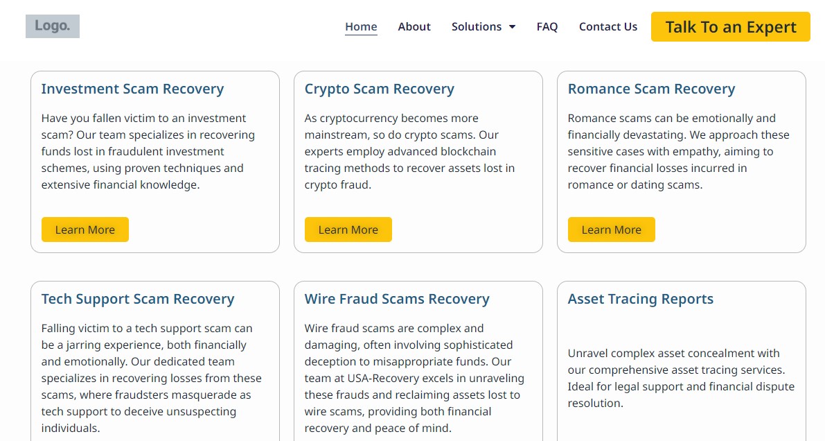 Scams Handled by USA-Recovery